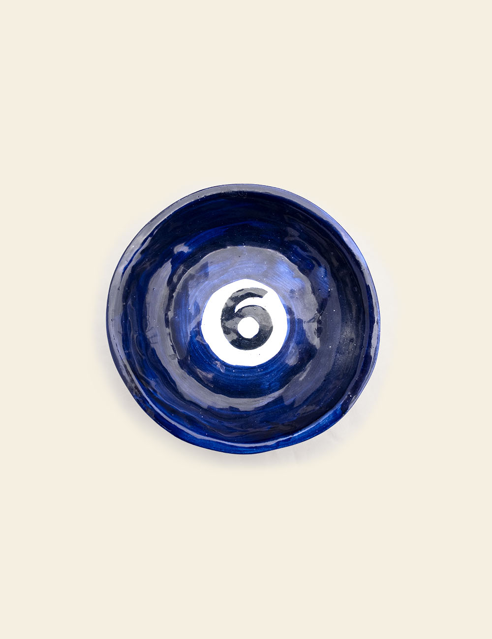 Blue Ceramic Plate with Number