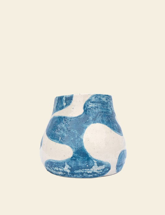 Matte Blue Ceramic Vase