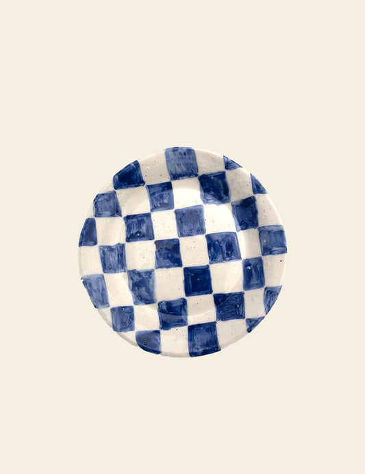 Royal Check Dessert Plate