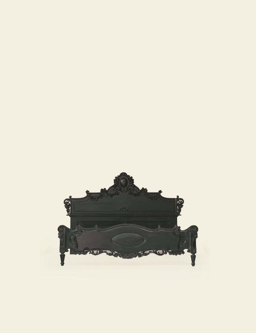 Black Majestic French Double Bed, King Size