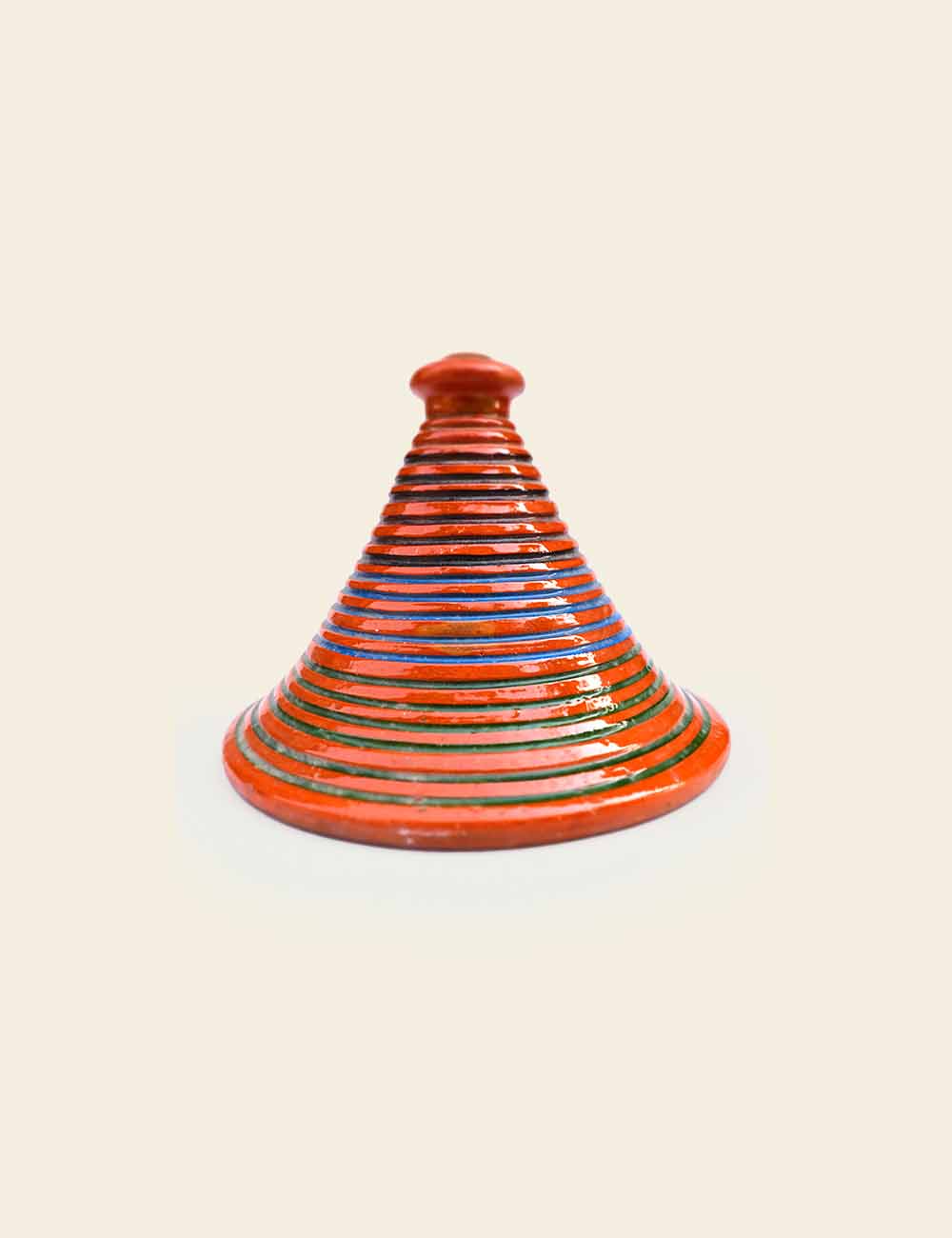 Blue Stripes & Oranges Ceramic Deep Plate