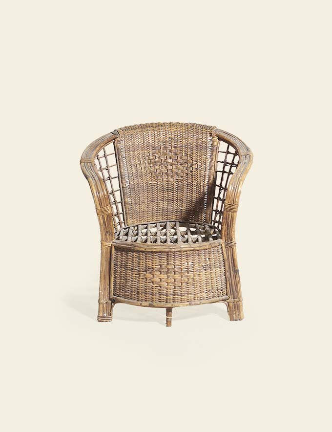 Cane Curved Back Sofa Chair