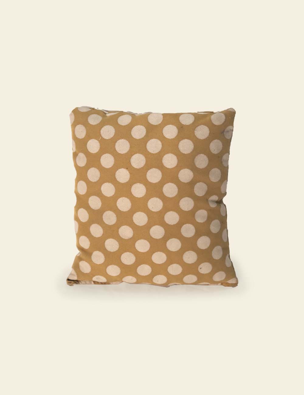 Caramel White Polka Dots Cushion