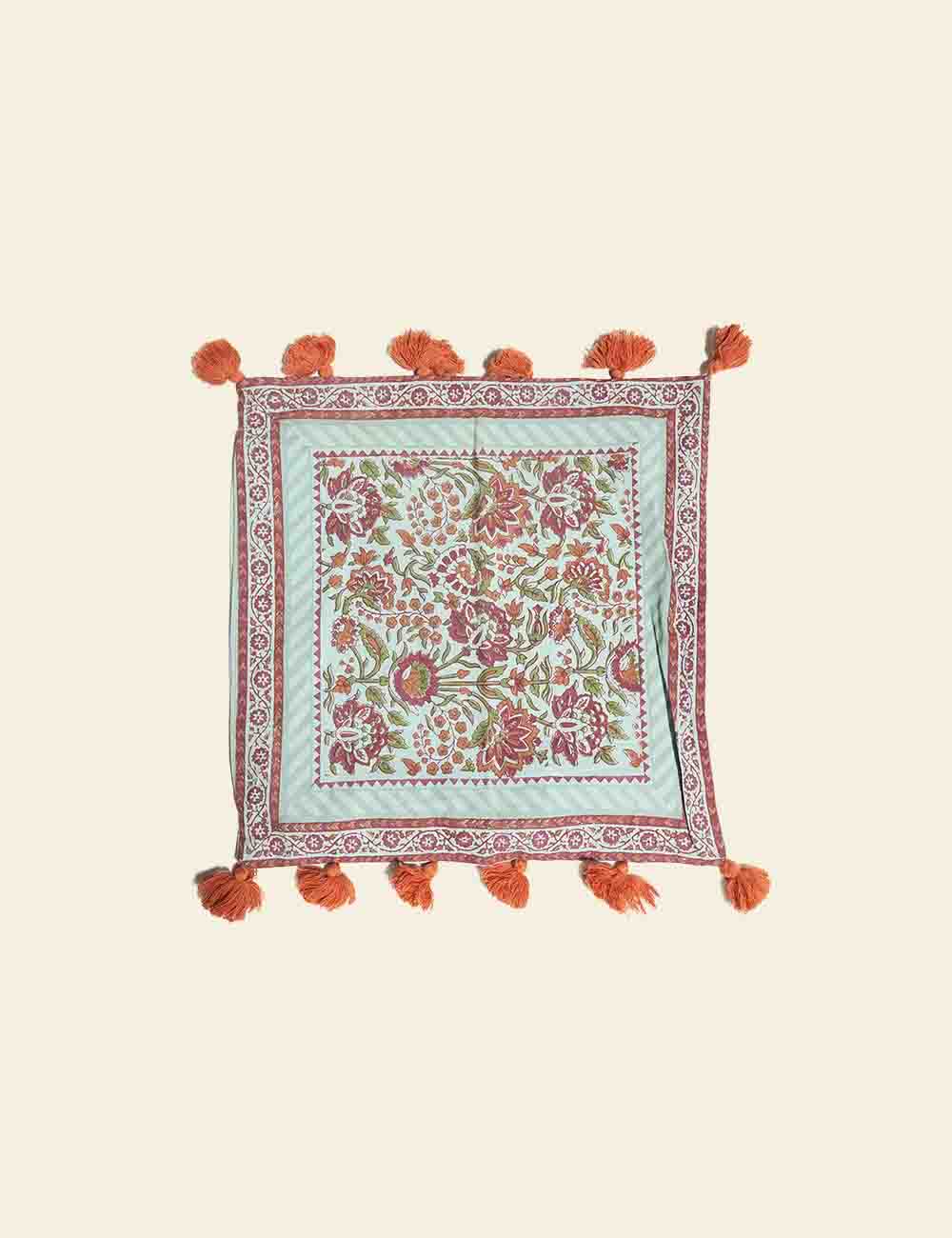 Detailed Colorful Floral Pattern Cushion Cover