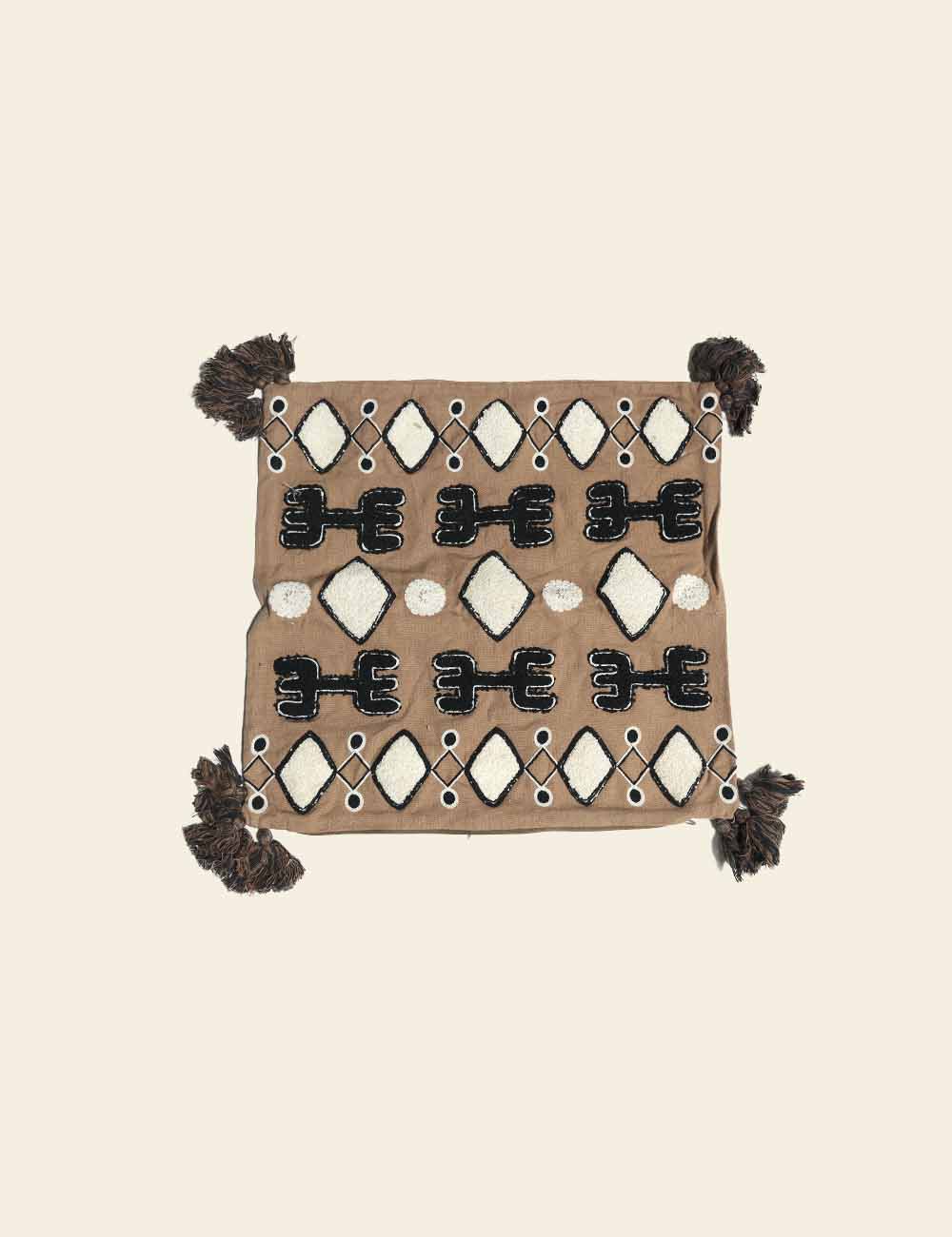 Earthy Tribal Pattern Cushion Cover