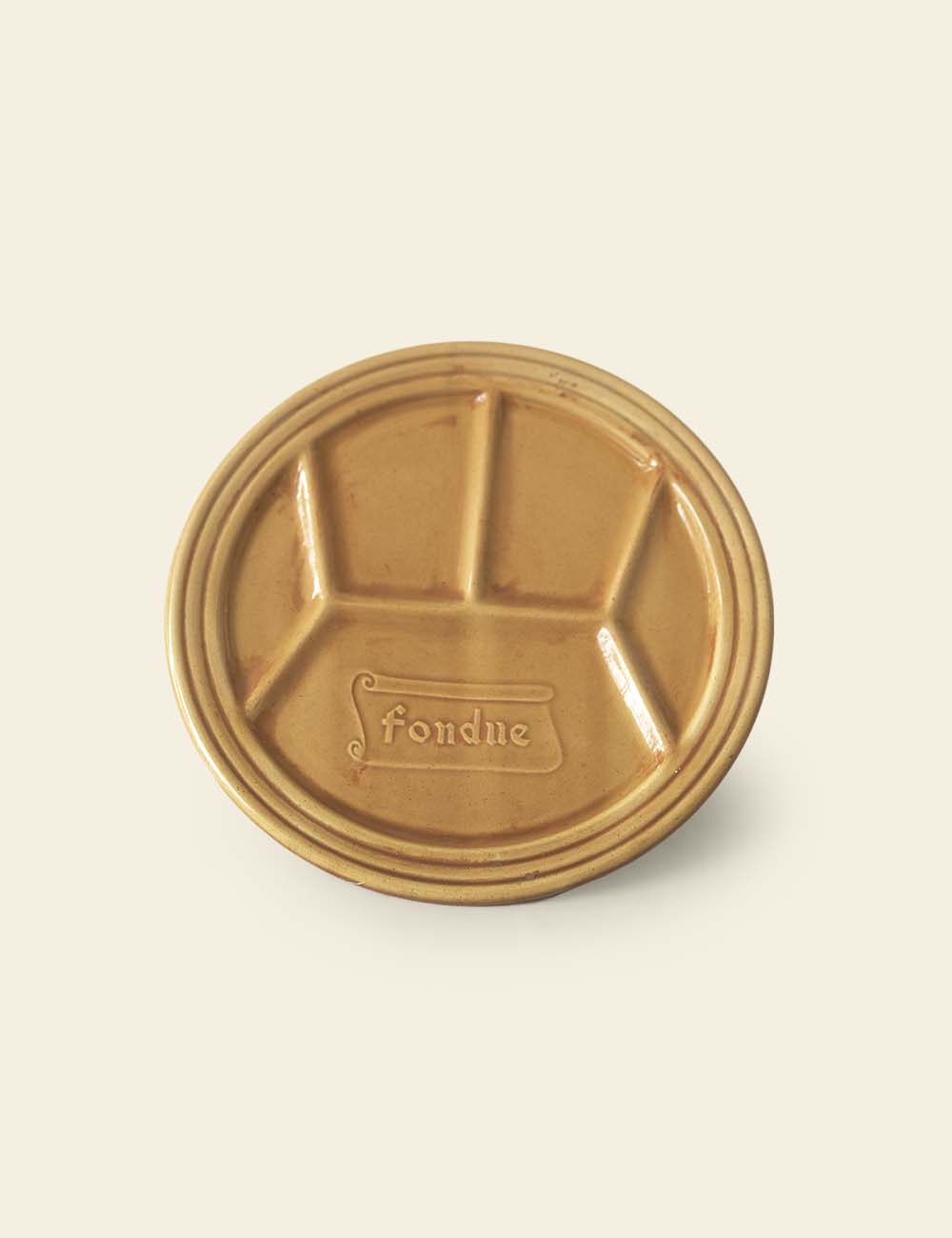 Mustard Yellow Fondue Partition Round Tray