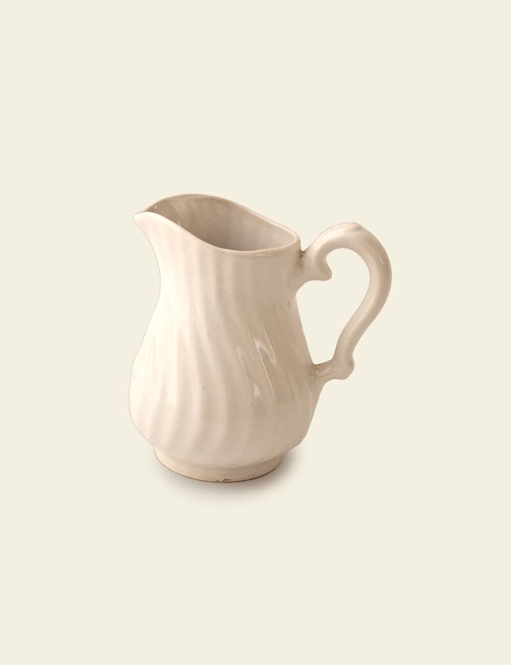 Off White Ceramic Pitcher