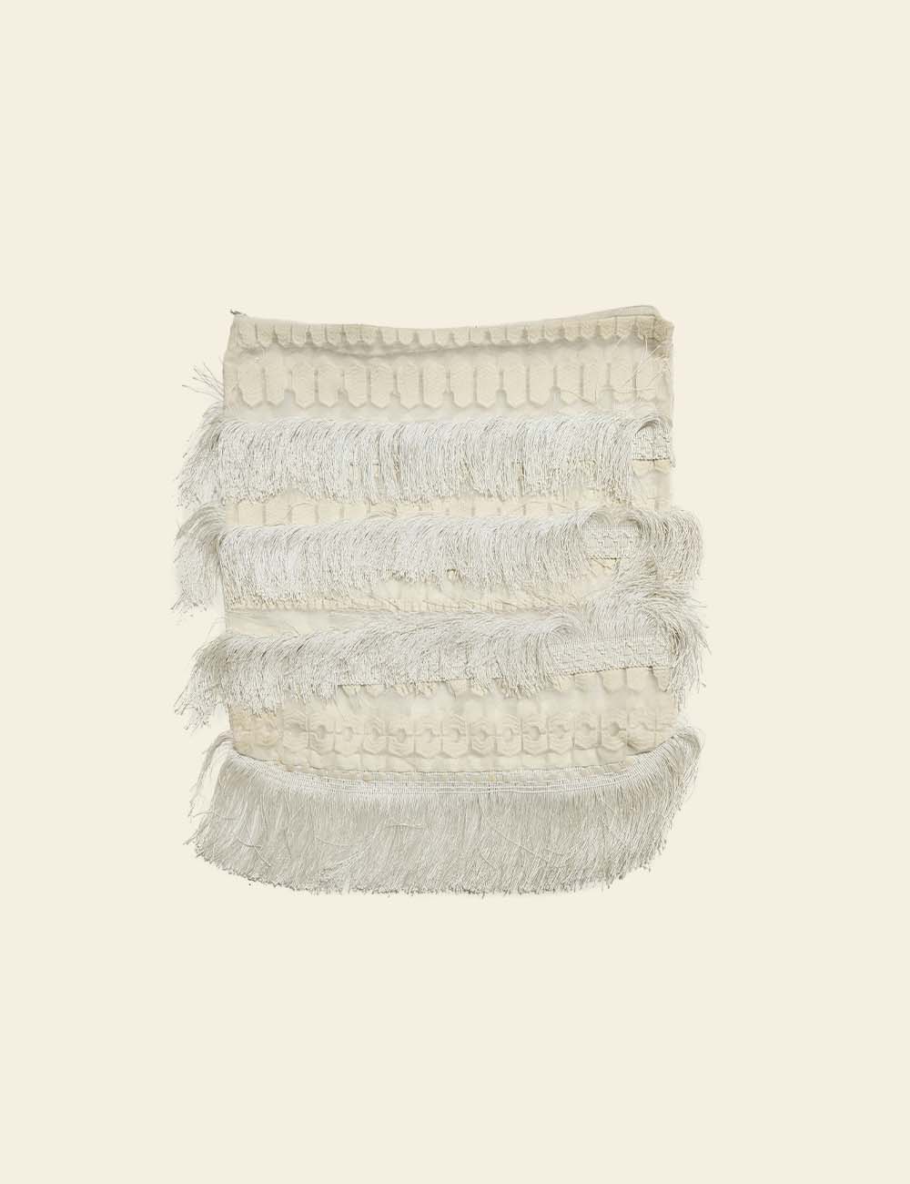 Off-White Handwoven Fur Cushion Cover