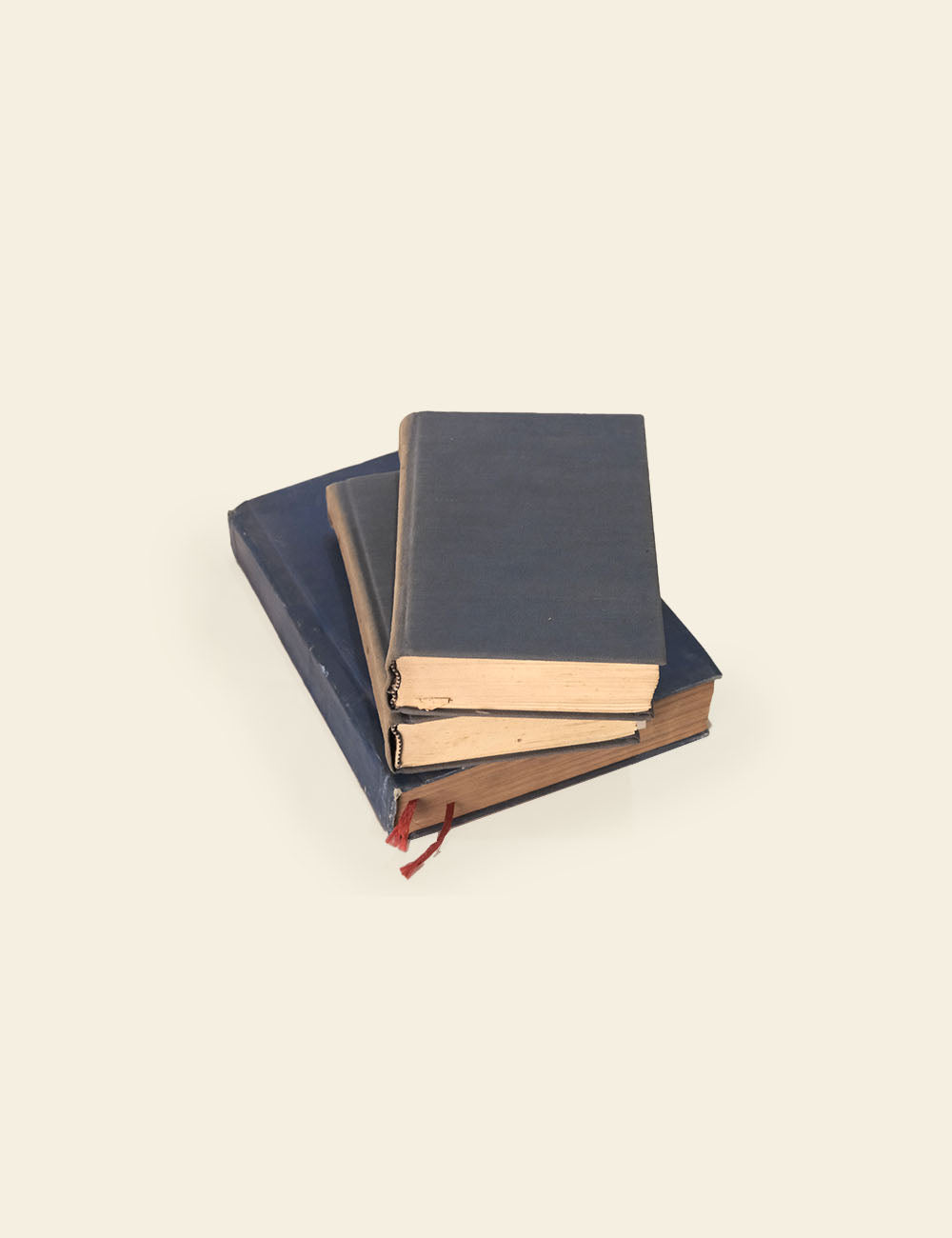 Old Hardcover Binding Thick Books (Stack of 3, Set 02)