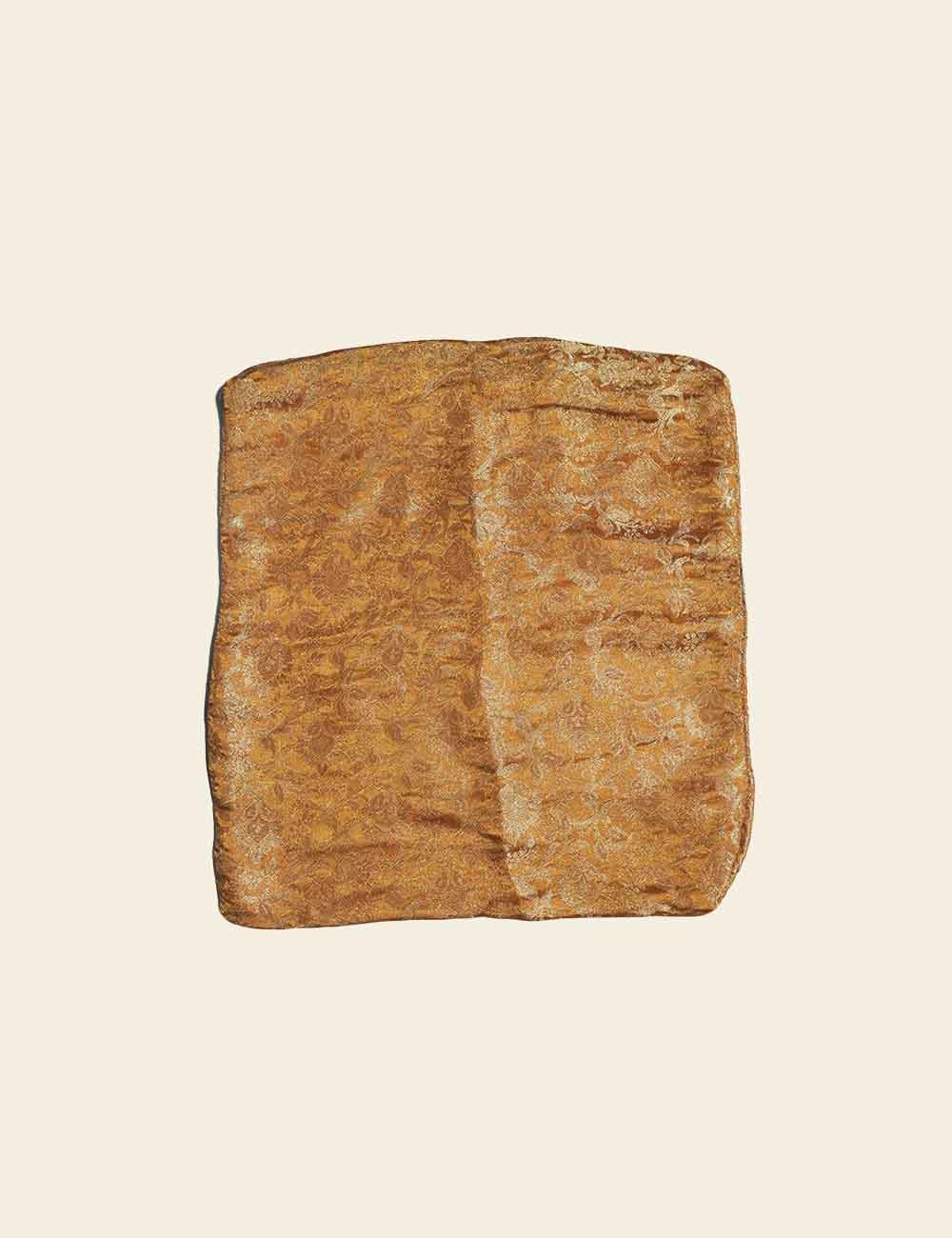 Orange & Brown Brocade Cushion Cover