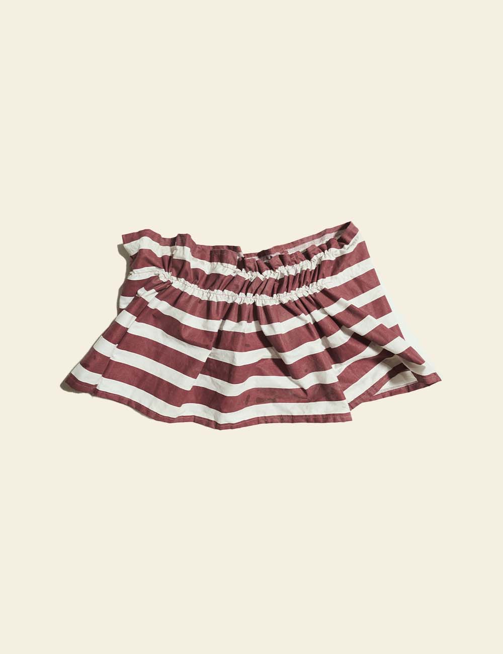 Red & White Striped Frill Cushion