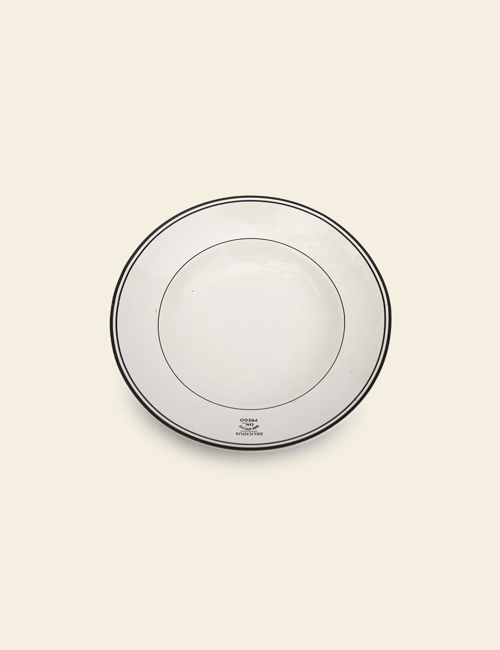 Stoneware Plate White Black