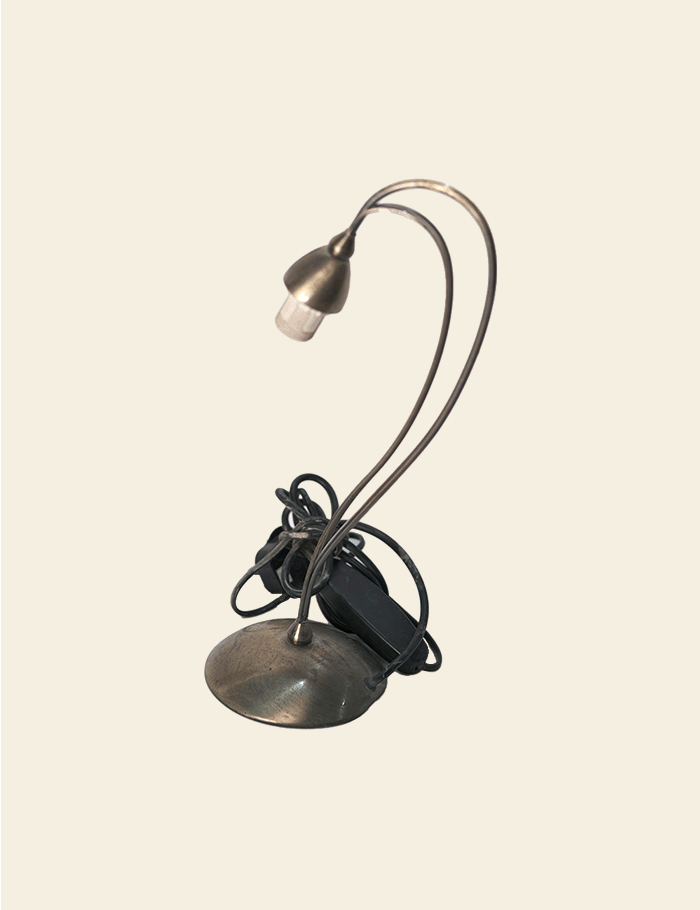 Tiffany Amber Lucite & Brass Turn-Head Lamp