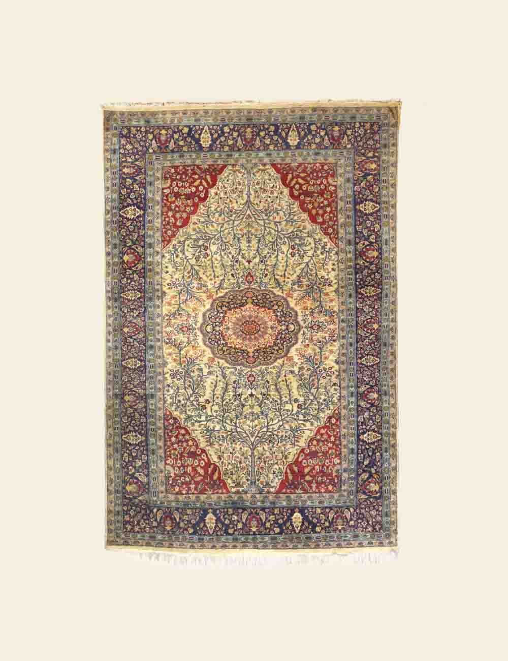 Turkish Cream, Red & Blue Rug