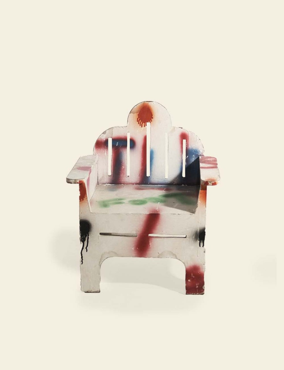 White Colorful Sprayed Mini Wooden Garden Chair