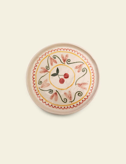 Cherry Fleur Dessert Plate