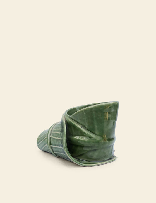 Green Log Ceramic Dish Wade Posey Vase