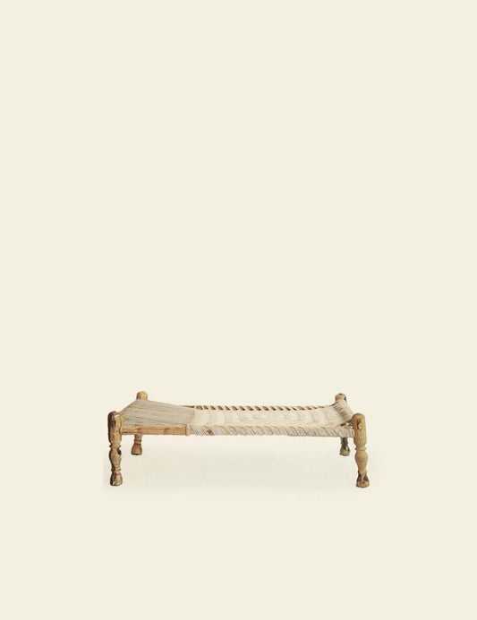 White Rope Woven Charpai