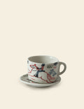 Abstract Ceramic Teacup with Saucer Set 1