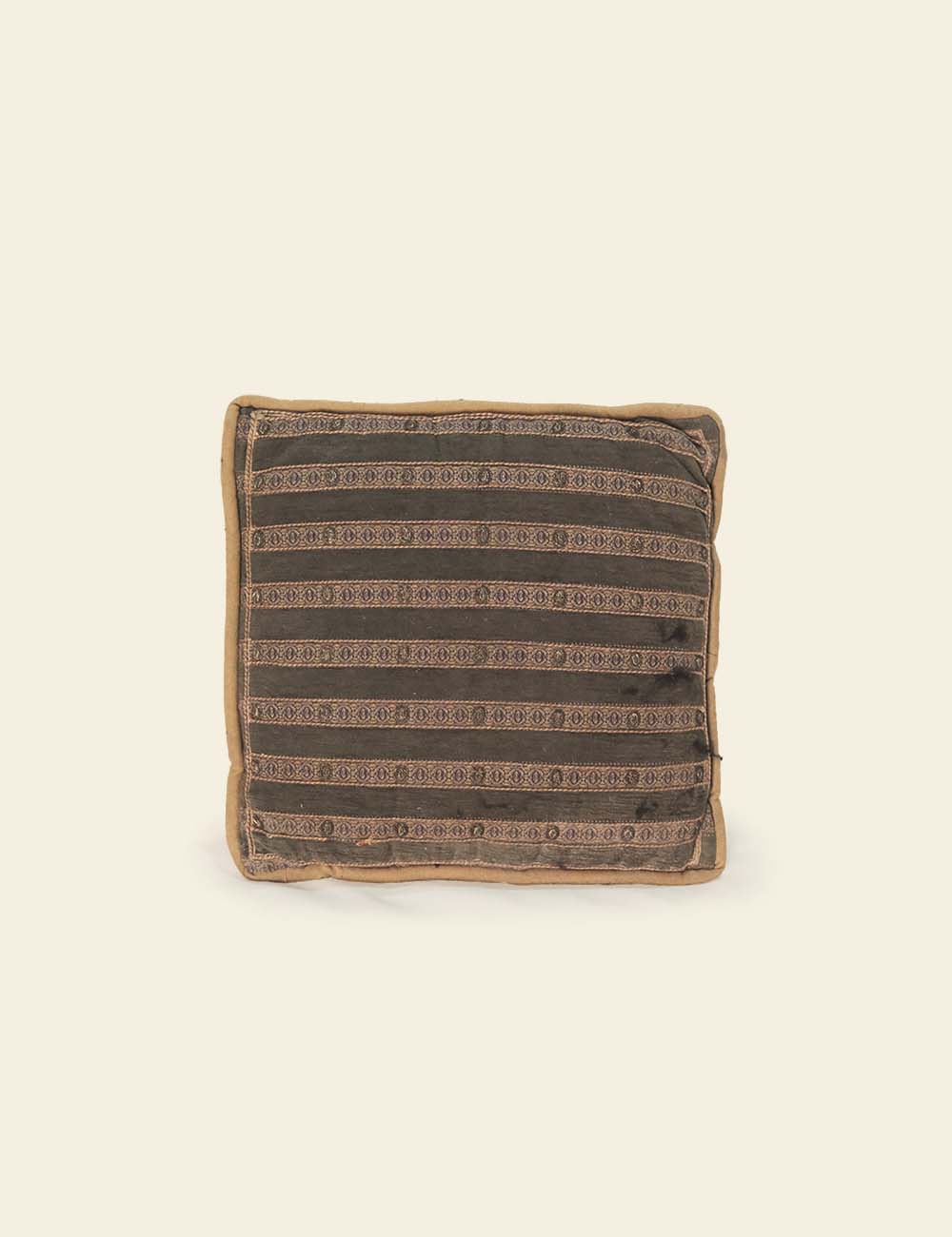 Antique Indonesian Brown Dark Green Cushion