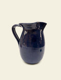 Antique Dark Blue Pinched Spout Ceramic Pitcher