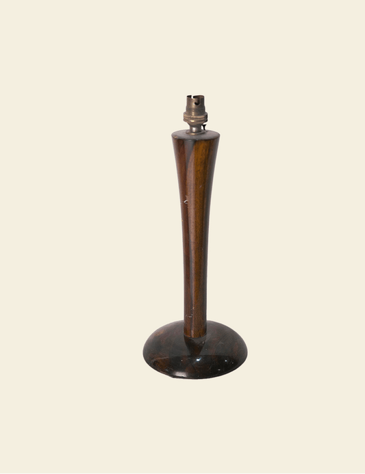Art Deco Brass and Wood Lamp