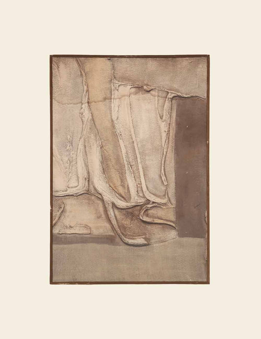 Beige & Brown Abstract Painting