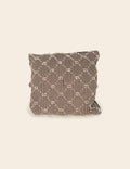 Beige Brown Macrame Cushion