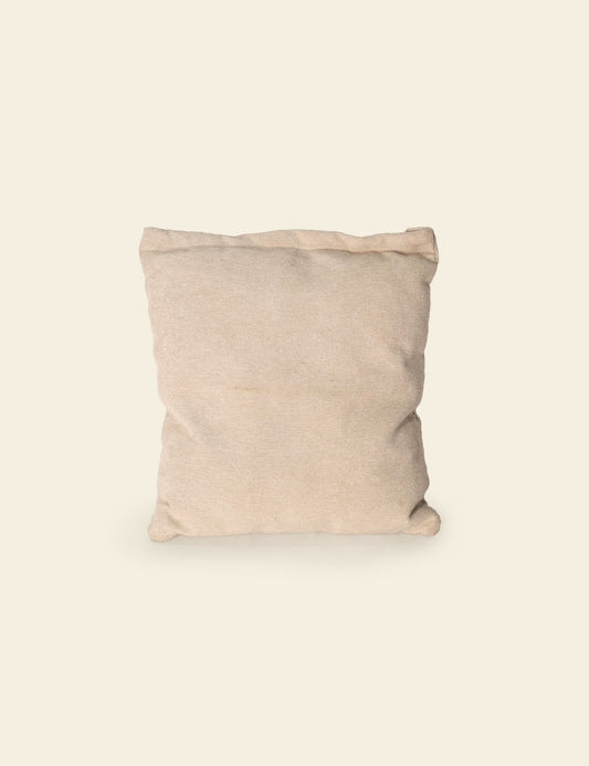 Beige Cotton Velvet Cushion