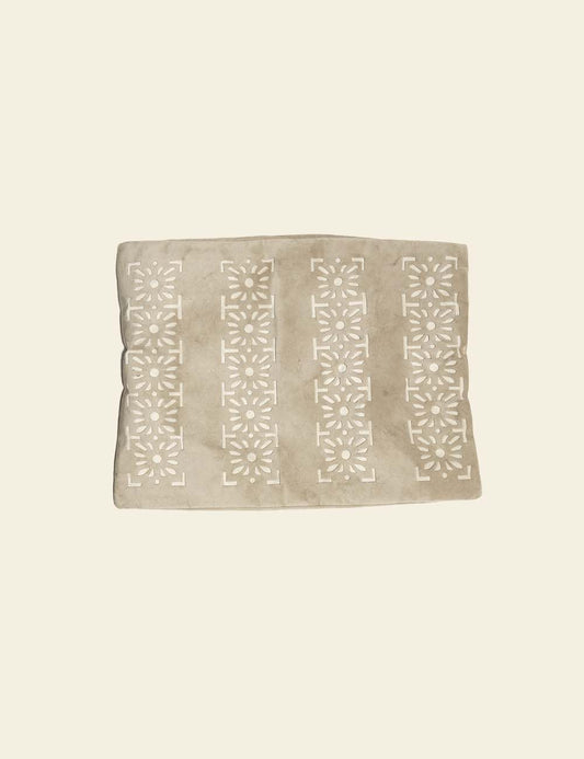 Beige Cut-Out Pattern Velvet Cushion Cover