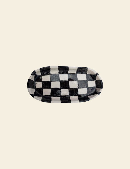 Black Check Platter