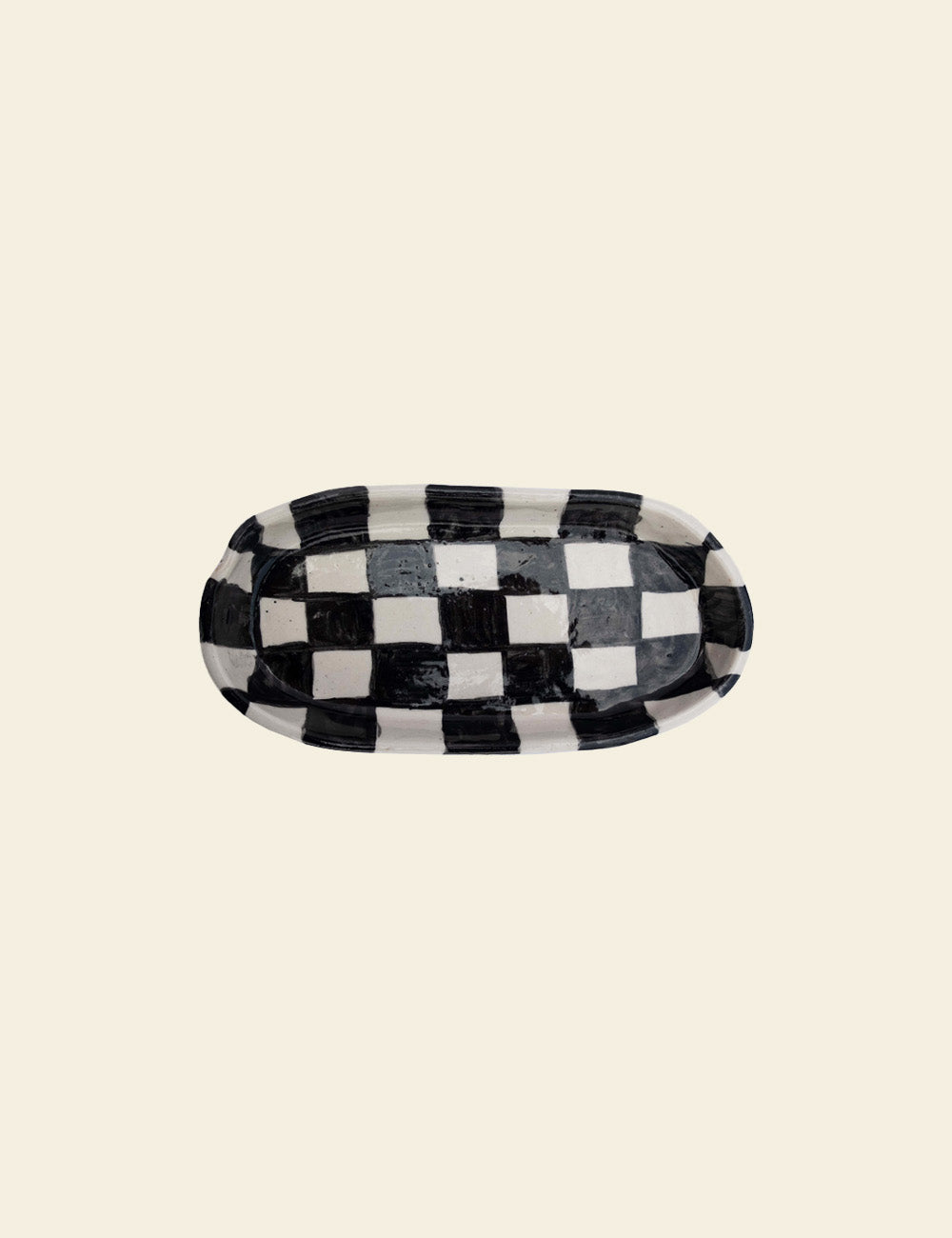 Black Check Platter