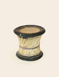 Black Fabric Moray Desi Bamboo Stool
