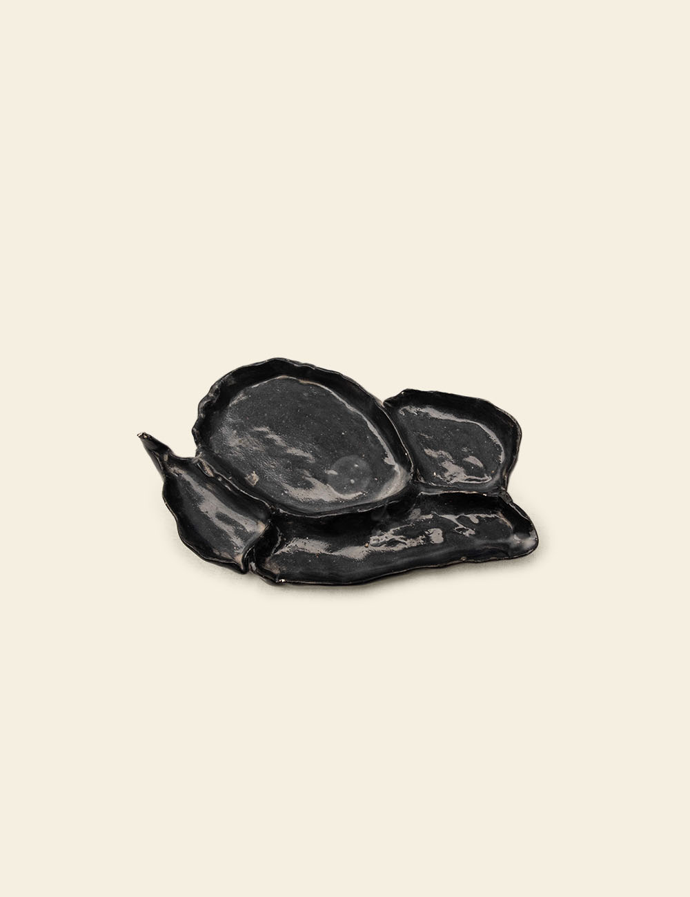 Black Oyster Ceramic Snack Plate