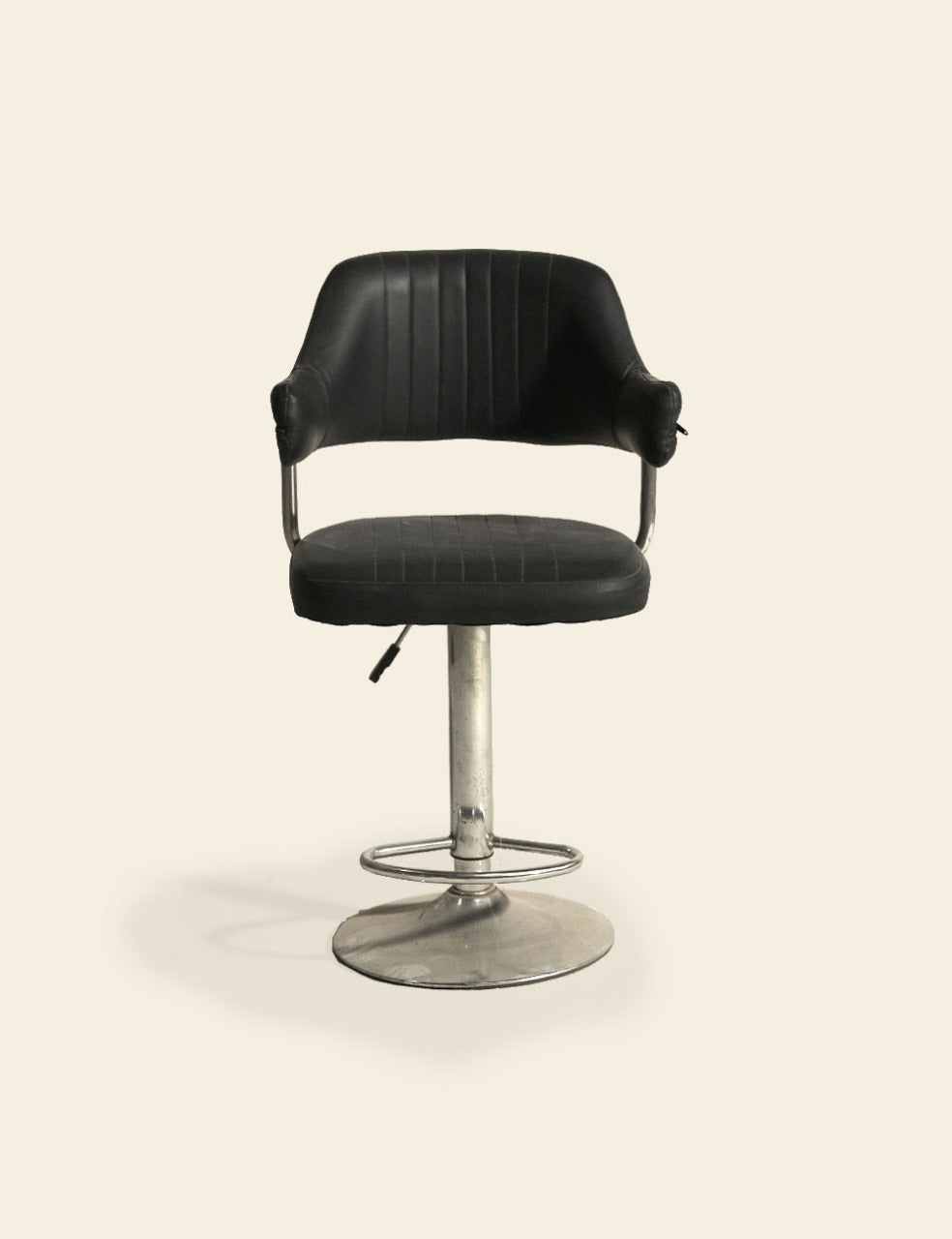 Black Synthetic Leather Bar Stool