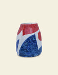 Blue and Red Stoneware Vase