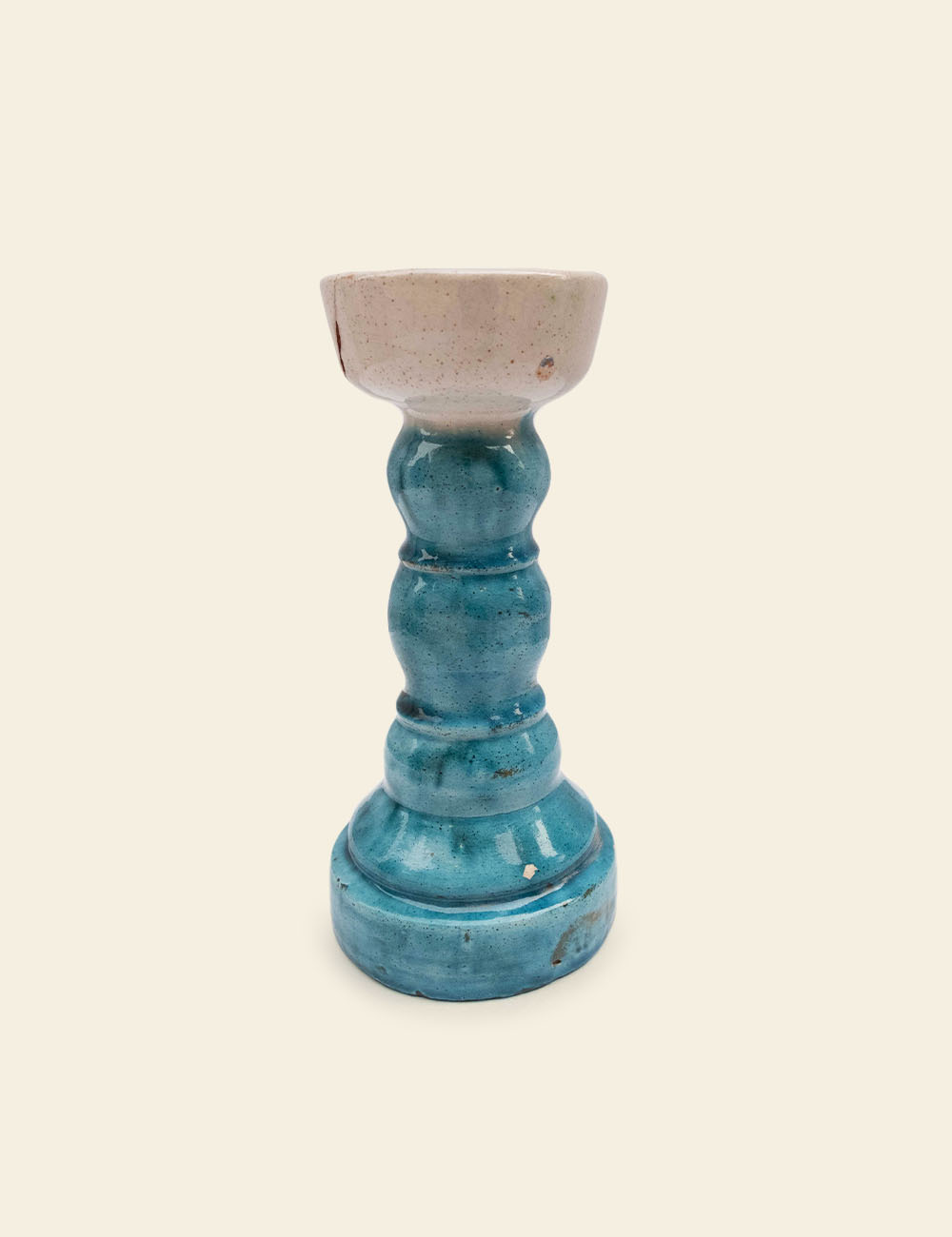 Blue and White Ceramic Candle Holder