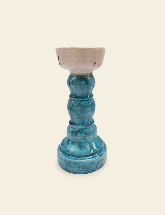Blue and White Ceramic Candle Holder