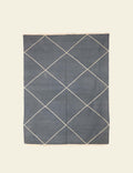 Blue Grey Diagonals Rug