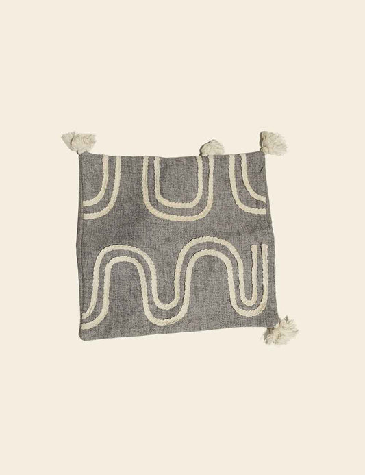 Blue Grey Tribal Pattern Cushion Cover