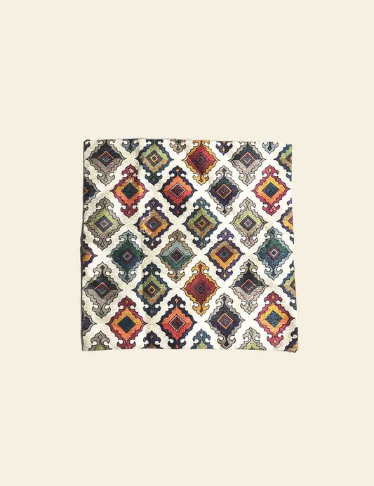 Blue Grey Tribal Pattern Cushion Cover