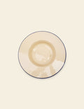 Blue Rim Off‑White Ceramic Pasta Plate