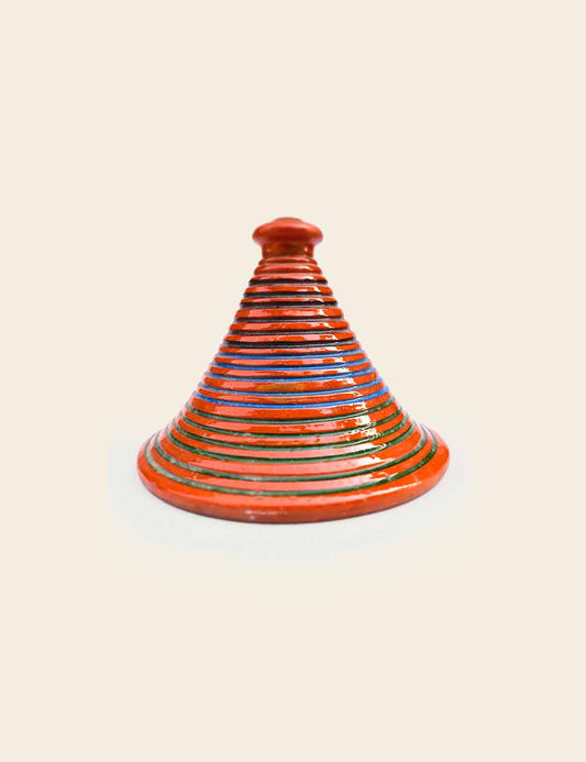 Blue Stripes & Oranges Ceramic Deep Plate