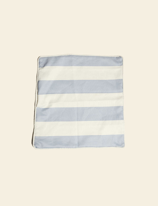Blue Violet and White Striped Cotton Cushion Cover