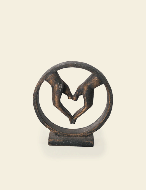 Bronze Harmony Hands Circle Decoration Piece