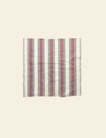 Brown Red White Striped Cotton Cushion Cover
