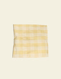 Butter Yellow Off-White Plaid Pattern Cotton Cushion Cover