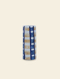 Ceramic Vase Blue & Tan Striped