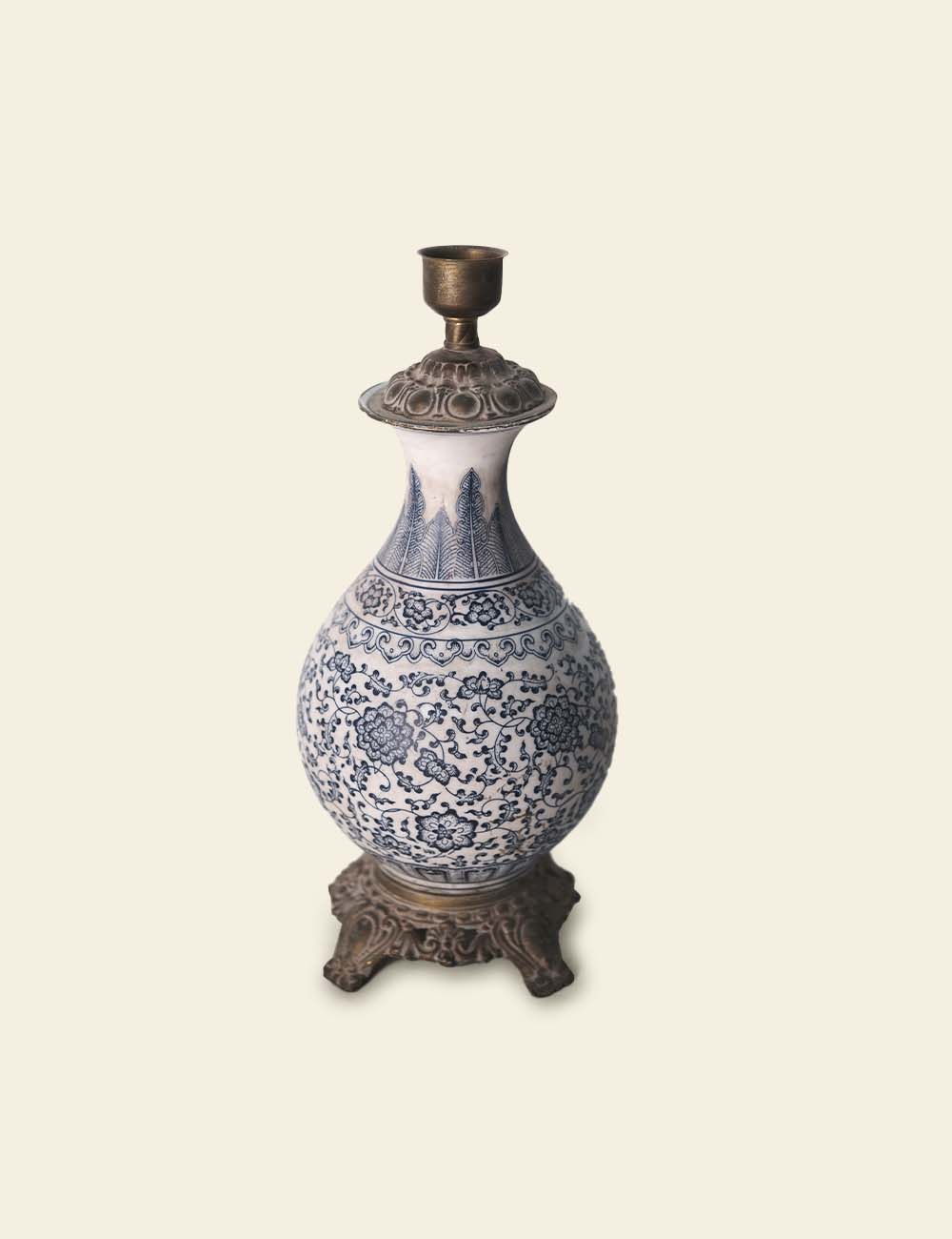 Chinese Blue and White Porcelain Candle Holder