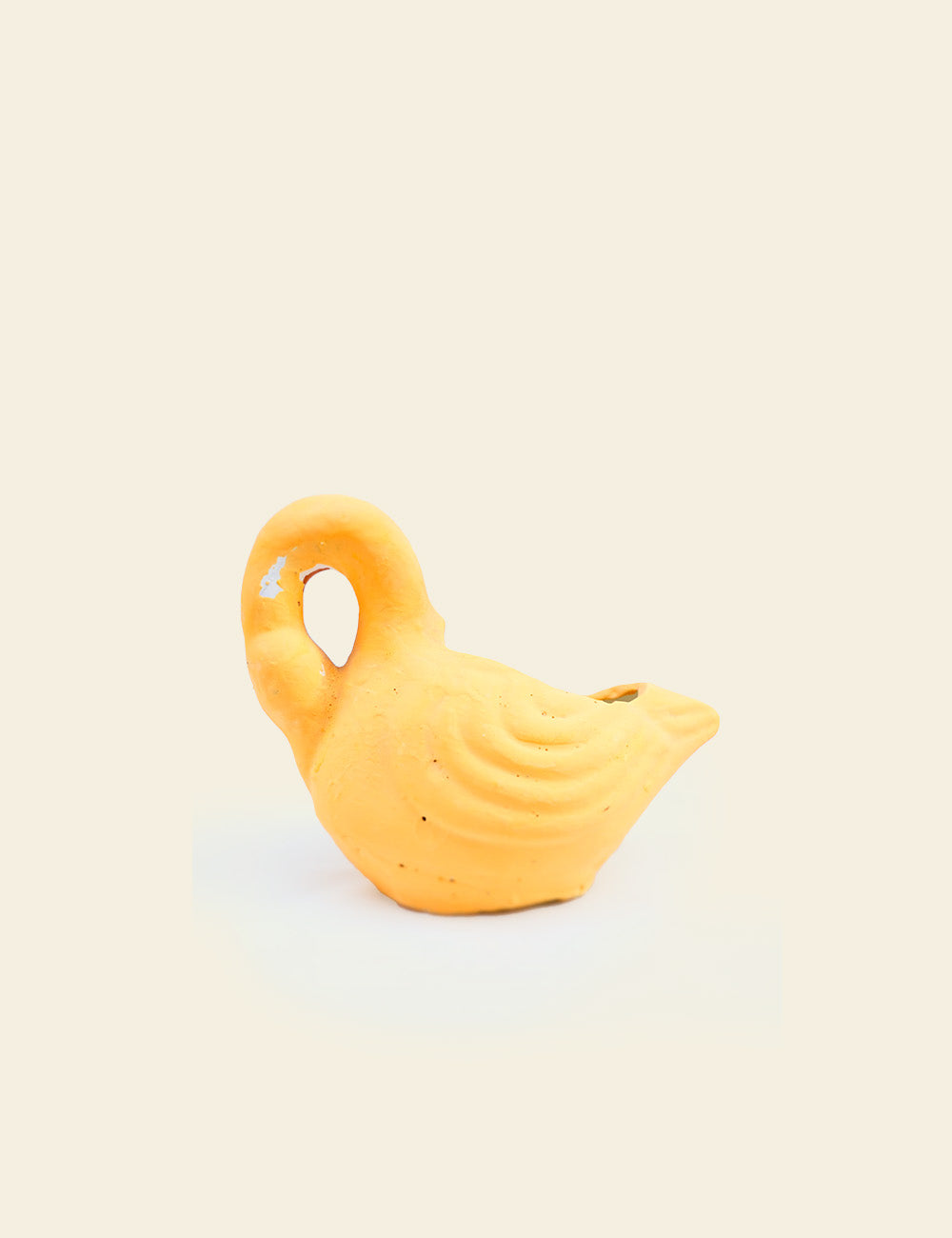Clay Yellow Duck Sculpture